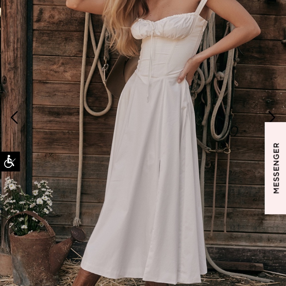 House of CB Carmen white bustier sun Dress NWOT